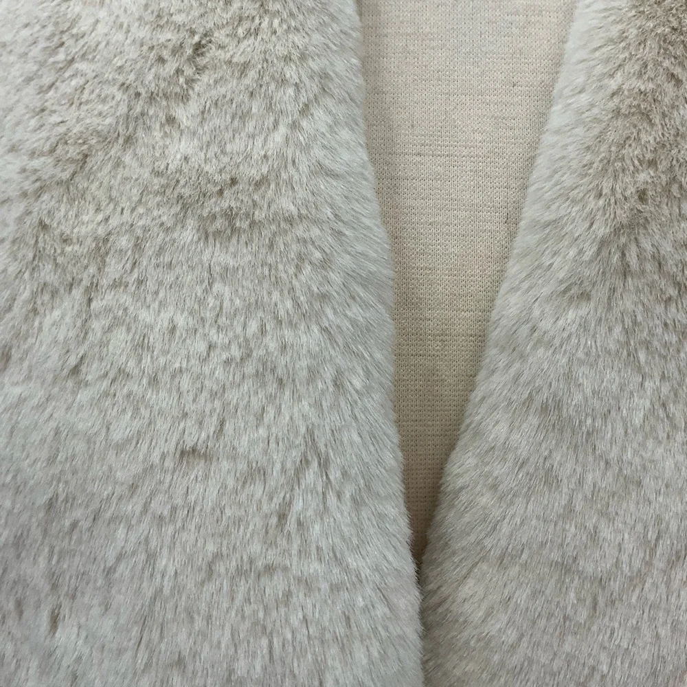 CHASER NEW Women's Whisky Brown and White Faux Shearling Jacket Size S Vegan - Picture 7 of 11